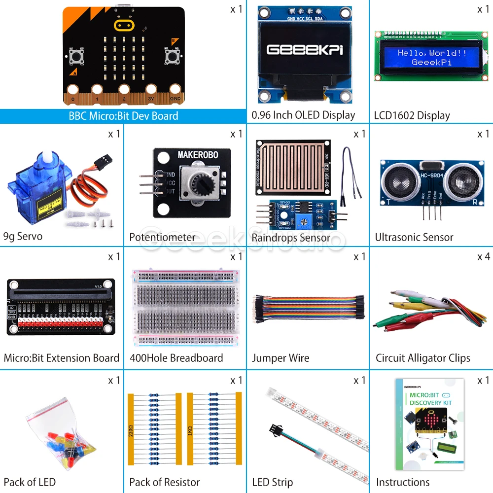 BBC Micro:Bit V2 Ultimate Starter Kit , Programming, Coding for Kids Teens Discovery Kit