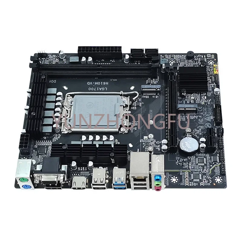 

New H610m Desktop Computer Motherboard LGA-1700 Pin DDR4 Memory Three Display Synchronization 12-13 Generation CPU