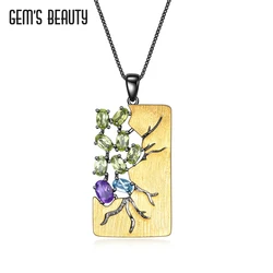 GEM'S BEAUTY Crack Real 925 Sterling Silver Original Style Handmade Fine Jewelry Pendant With Chain Necklace For Women Gift