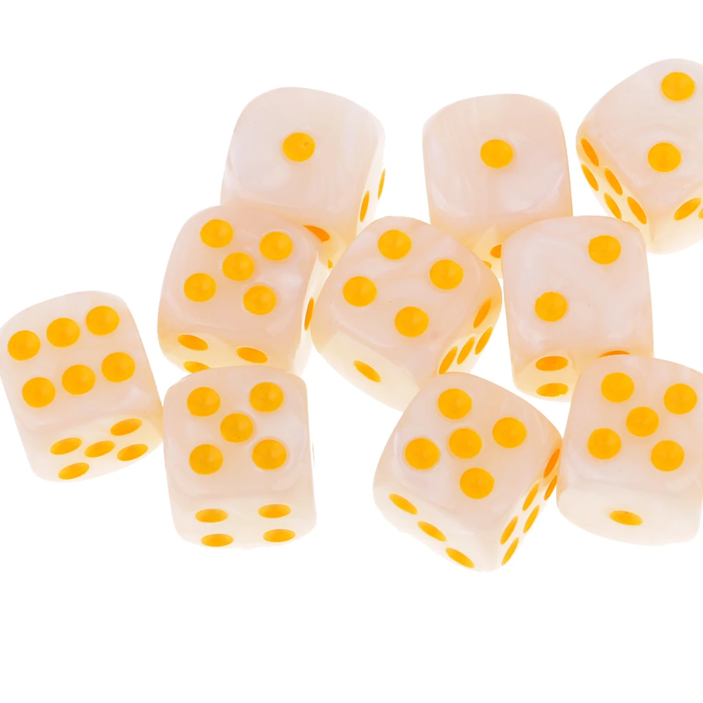 50Piece/Set D6 Dice Set Round Corner Dice 16mm Board Game Dice for Party Role Playing Table Game Props