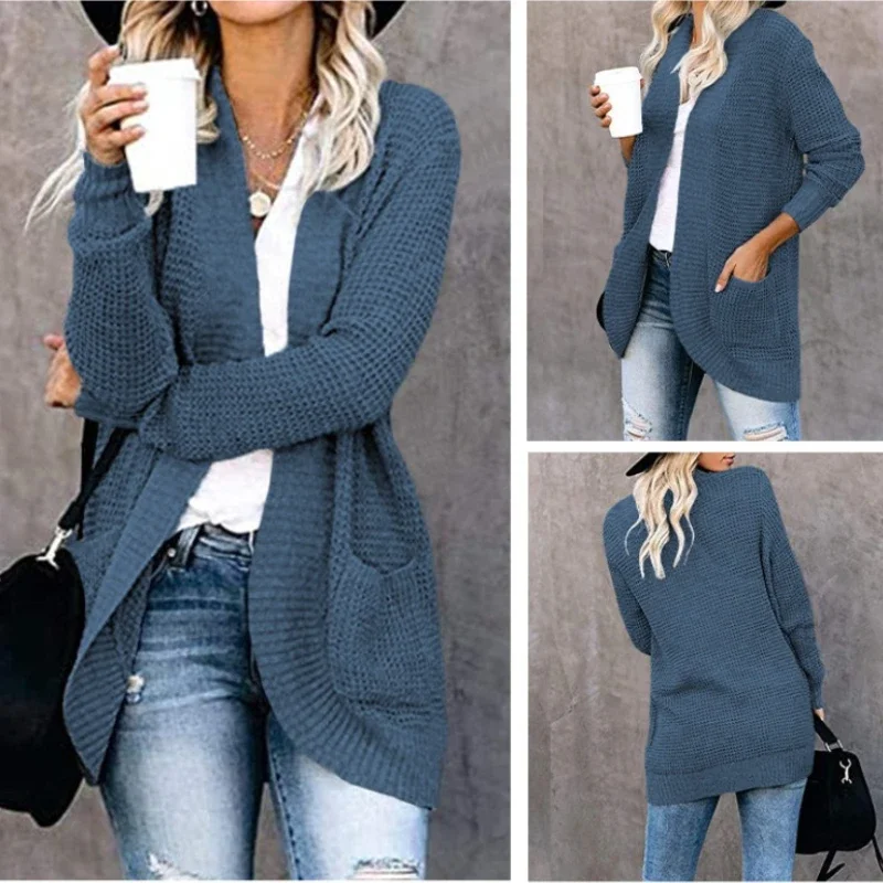 Fashion Women Cardigan Autumn Harajuku Knitted Sweater Basic Jacket Ropa Mujer Outerwear Thin Coat S
