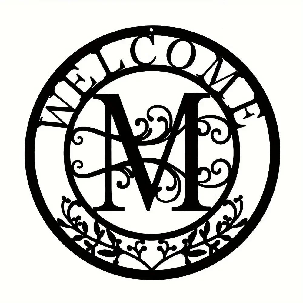 CIFBUY Personalized Family Name Metal Wall Art Sign Custom Monogram Iron Hanging Sculpture Entryway Living Room Home Decor