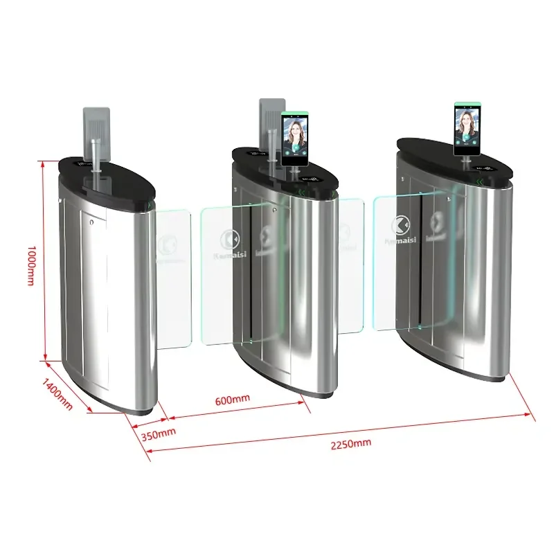 KMS 2025 New Dual-Sided Stainless Steel Pedestrian Turnstile Facial Recognition Anti-Pinch Anti-Tailgating Bidirectional