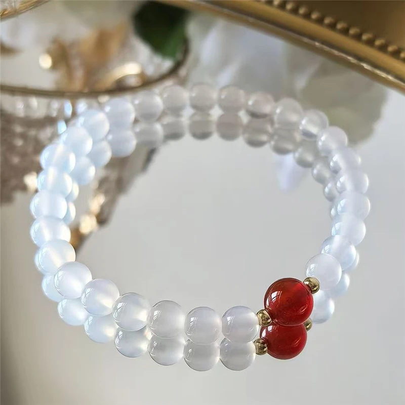 Vintage handicrafts, exquisite white agate bracelets, delicate accessories, auspicious accessories, gifts