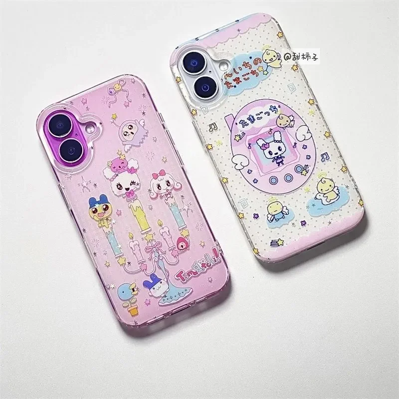 اليابانية لطيف تماغوتشي الإبداعية الحلو جميل قضية الهاتف آيفون 17 AIR 16 15 14 13 12 11 برو ماكس Y2K واضح غطاء أسود