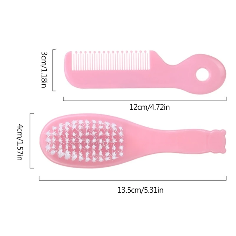 Baby Hair Brush & Comb Set Children Hair Brush Soft Nylon Bristle Cradle Caps Hair Brush for Toddler Infant  Massage Dropship