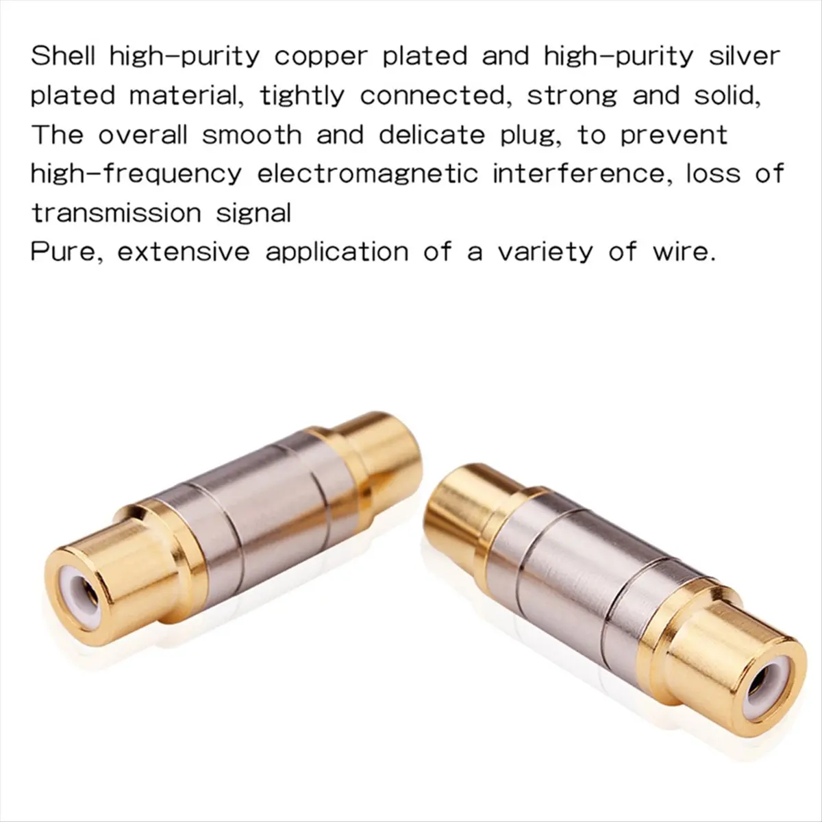 (ABGQ) 4 PCS RCA Connector Gold Plated Straight RCA Female Jack Adapter Audio Plug Adapter