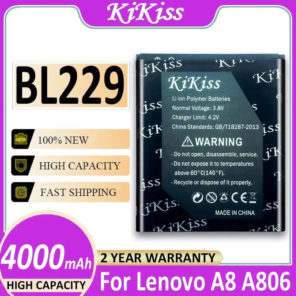 

4000Mah Premium Replacement Mobile Phone Battery BL229 For Lenovo A8 A806 A808T 806 808T