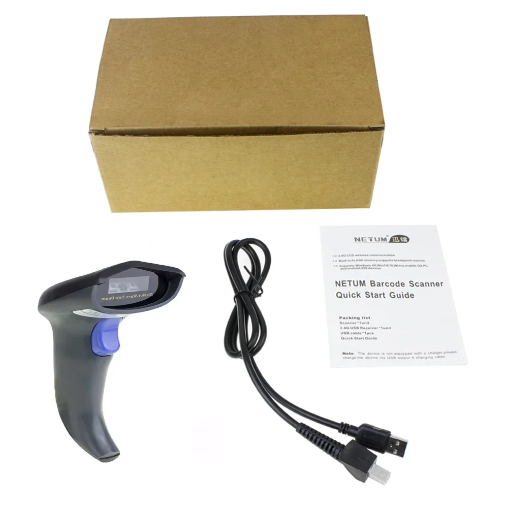 NETUM-Barcode Scanner CCD sem fio, W6, W8-X, Bluetooth, 2D Bar Code Reader, QR Data Matrix, PDF417, IOS, Android, Windows