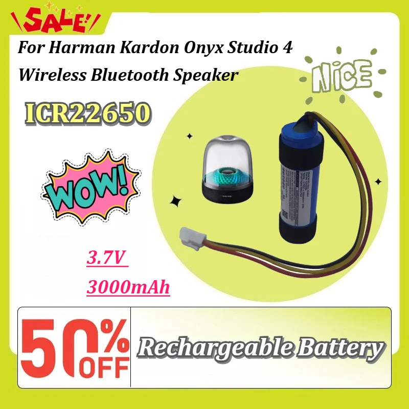 New ICR22650 CP-HK10 3.7V 3000mAh Rechargeable Li-Polymer Battery For Harman Kardon Onyx Studio 4 Wireless Bluetooth Speaker