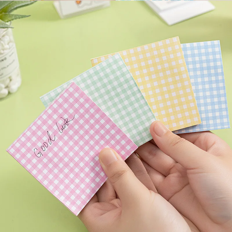 

8Pcs Tearable Sticky Memo Pad Square Grid Adhesive Notes Cute Writing Pads Office Meeting Classroom School Party Supplies