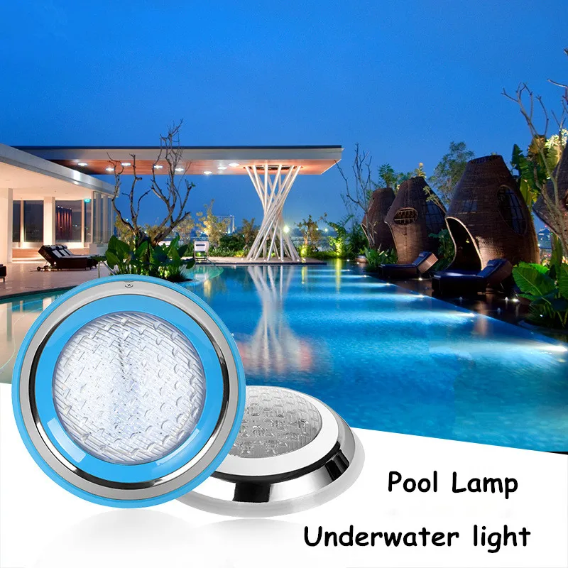 

Led Swimming Pool Light Wall Mounted Stainless Steel Underwater RGB Landscape Fish Pool Spotlight Surge Water Features 12v 36W