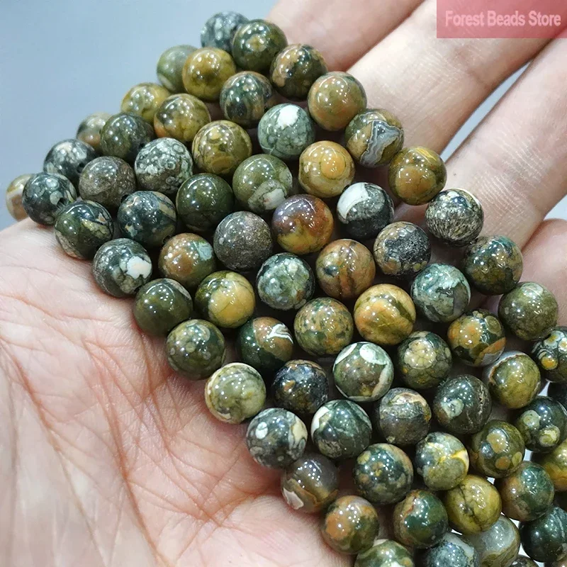Natural Old KAMBABA Jaspers Round Loose Spacer Pearls Beads For Jewelry Making DIY Bracelet Accessories 15'' 4 6 8 10 12MM
