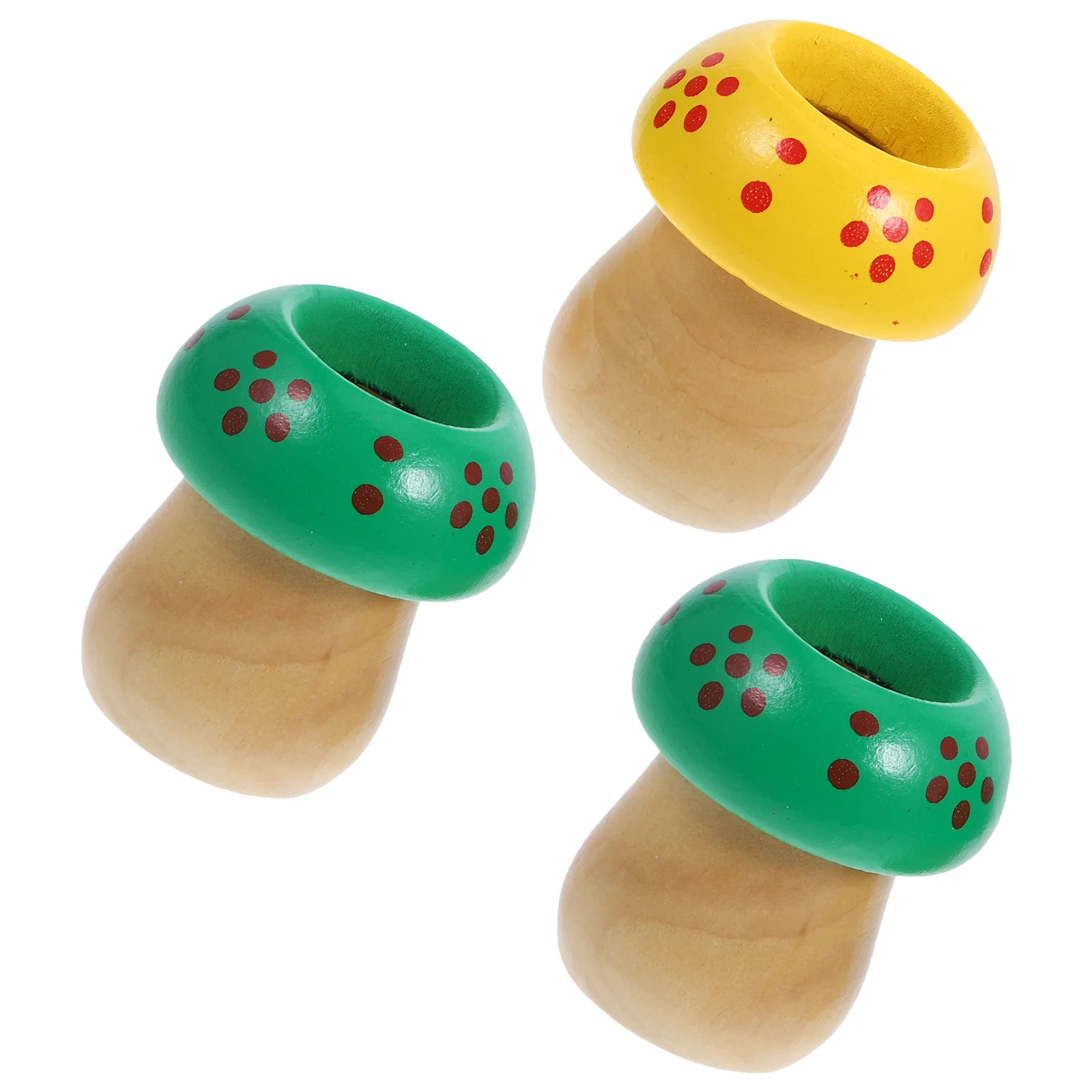 3 Pcs Mushroom Kaleidoscope Appearance Toy Children Cartoon Plaything Entertainment Observation Wooden Educational