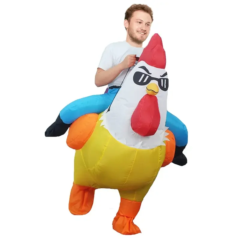 EE01 Inflatable Rooster เครื่องแต่งกายสําหรับเด็กผู้ใหญ่แฟนซี Blow Up ชุดสําหรับปาร์ตี้ฮาโลวีนคอสเพลย์เครื่องแต่งกายตลก Carnival Mascot & 0Ww