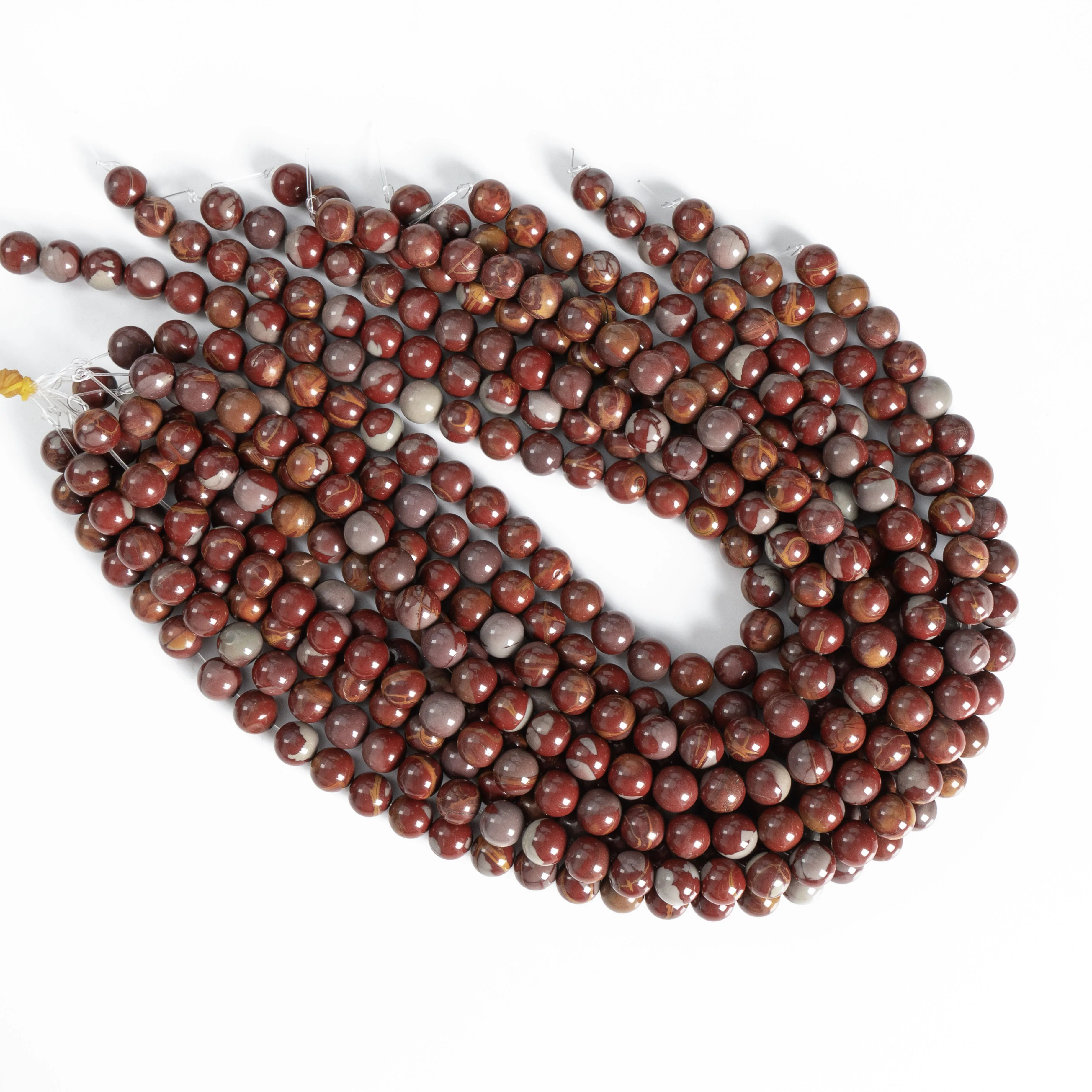 Red & Gray Noreena Jasper Beads Grade AAA Natural Gemstone Full Strand Round Loose Beads 15.5\