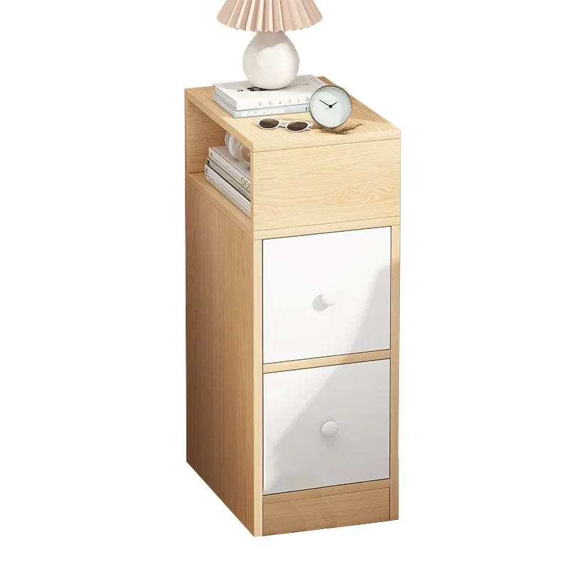 Extra-narrow Bedside Table, Small Bedroom, Modern Mini-storage, Bedside Table, Solid Wood Color, Small Size Simple Cabinet