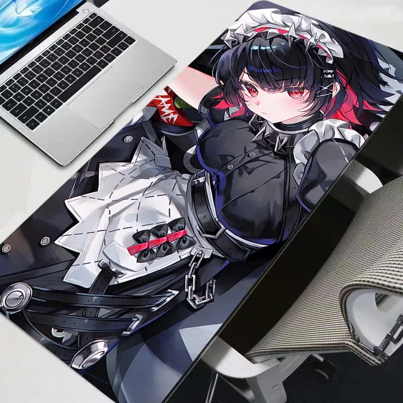 XXL Mouse Pad Cute Anime Girl Non-Slip Stitched Edge HD Print, Large Gaming Mouse Mat, Washable Rubber Base