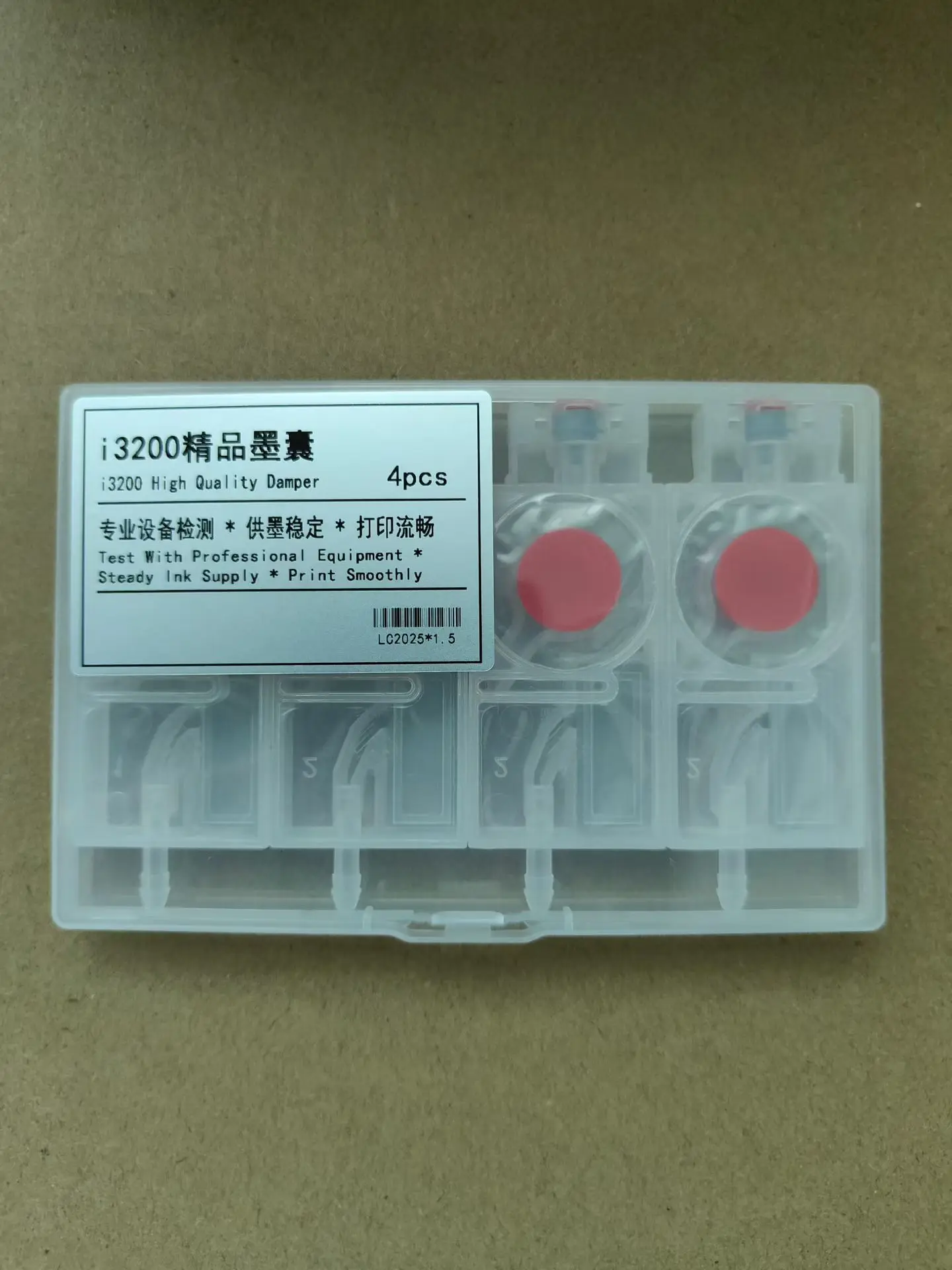 4Pcs I3200 Ink Damper with Red Pressure Regulating Valve, PC Shell Clear Ink Dumper for Epson 3200 4720 DTF UV Printer 