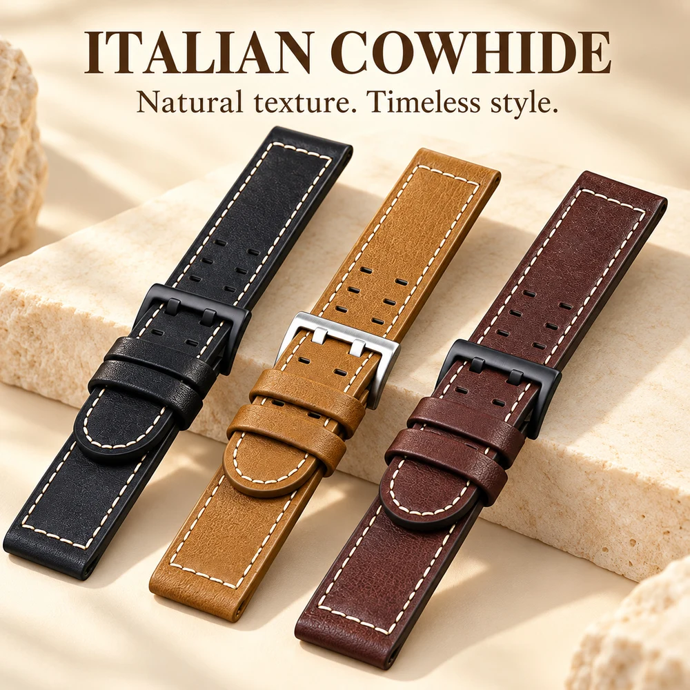 20mm 22mm For Hamilton Genuine Leather Watch Strap khaki Airlines H77616533 And H70615733 Jazz Field Men Watchband