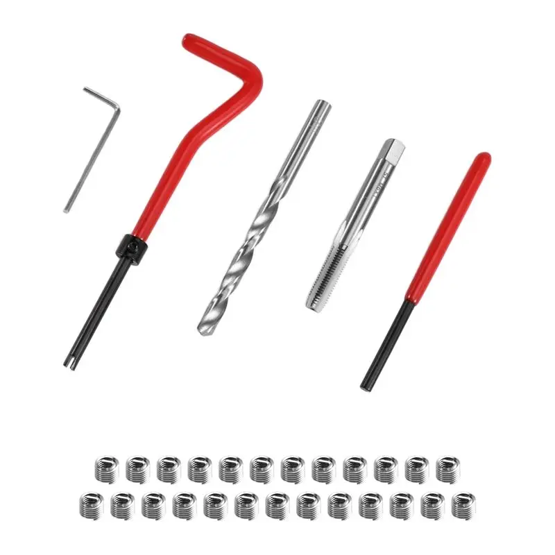 

CHCH 30PCS Thread Repair Kit M6x1 For Restoring Damaged Thread Spanner Wrench Twist Drill Bit Hand Tool Thread Repair Tools