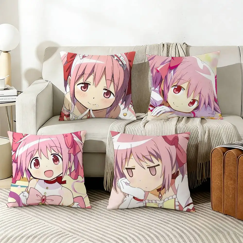 

P-Puella M-Magi Madoka M-Magica Pillow Case Living Room Sofa Cushion Cover Suitable For Home Bedroom Room Decoration