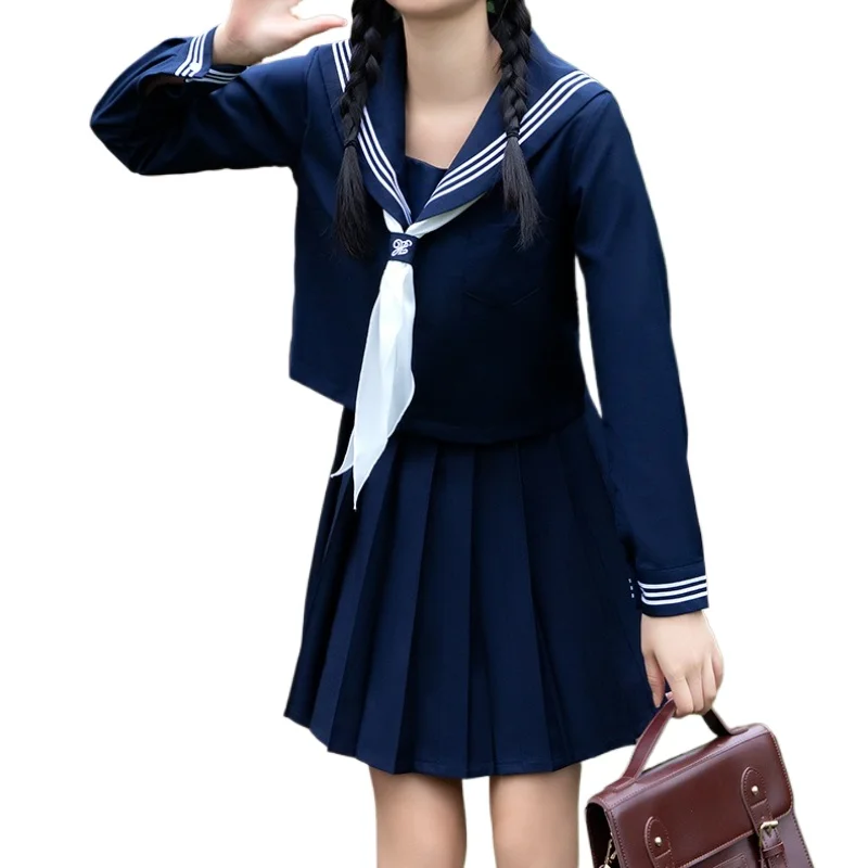 Gonna a pieghe versatile da donna Set di borse ispirate all'uniforme scolastica Abbigliamento da gioco di ruolo Ensemble in tre pezzi in stile universitario