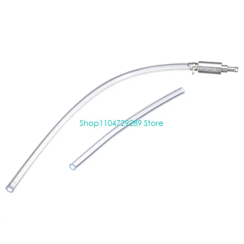 D8KE Motorcycle Hydraulic Bleed Hose with Clear PVC Line, Metal Fitting and Hose Clip for Brake Fluid Changes and Routine Garage