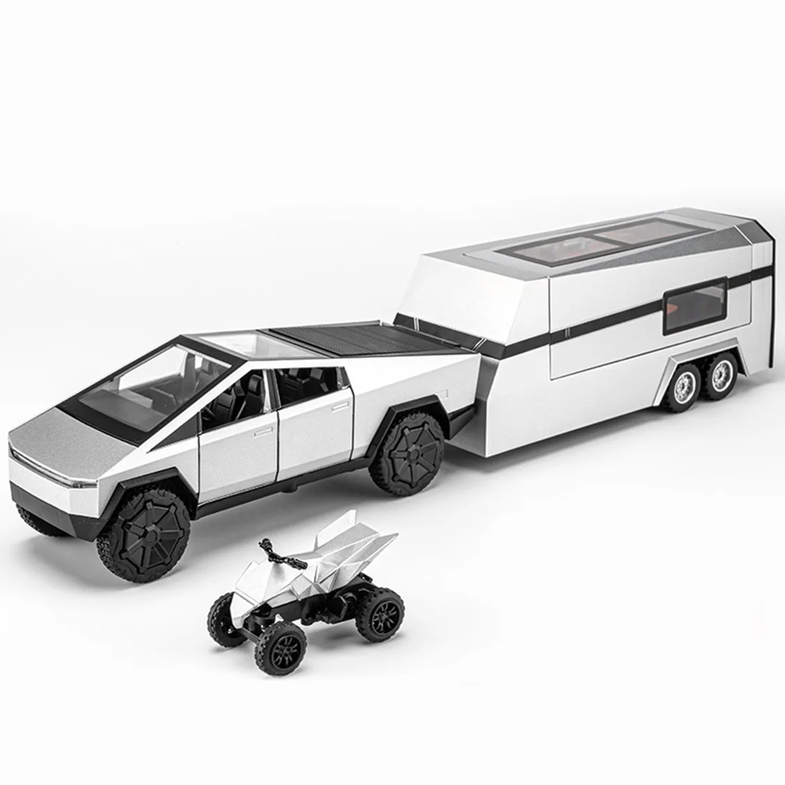 Boy Toy Pickup Truck 1/24Mars Pickup Diecast Metal Model Car, Camper RVMotorhome Toys, With Sound and Light Pull Back, Kids Birt