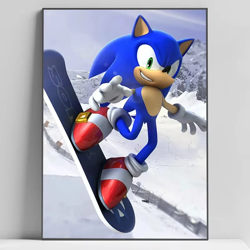 S-Sonic the H-Hedgehog Poster Large Canvas Paintings Modern Living Room Decoration Home Decore