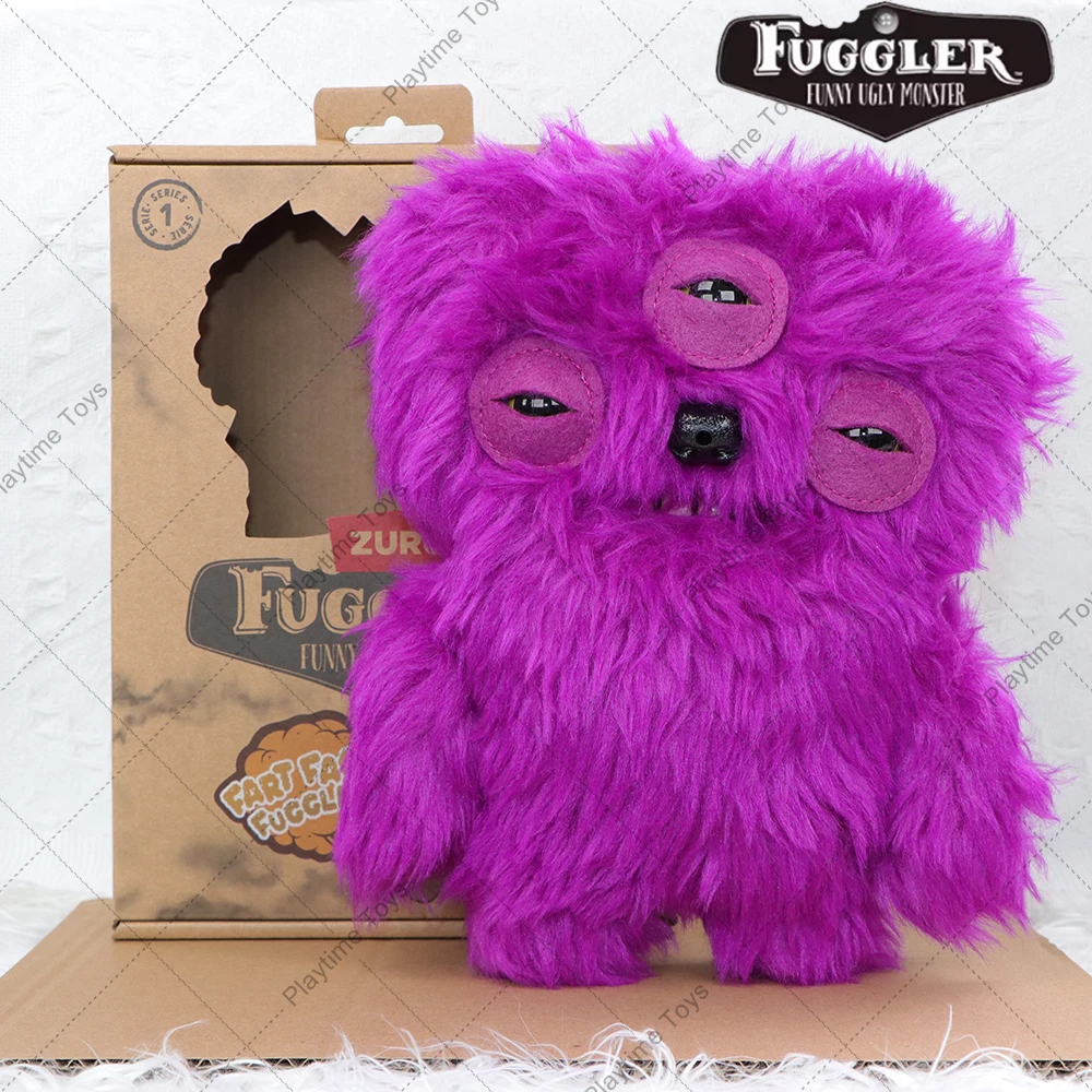 

Fuggler Annoyed Alien Monster, оригинальная плюшевая кукла, двухцветная комбинированная кукла-монстр, серый леопардовый узор, пушистая игрушка в подарок
