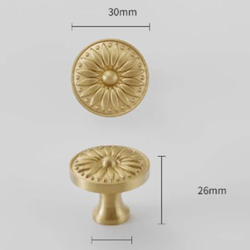 30mm x 26mm Gold Cabinet Knobs for Indoor Furniture Aluminum Alloy Handles with Elegant European Vintage Aesthetic Set of 12