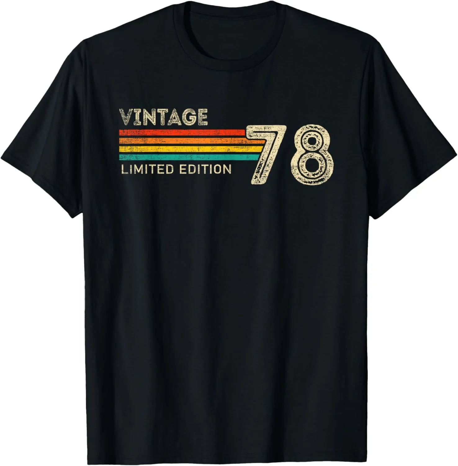 Vintage 1978 Limited Edition Birthday 1978 Men Women Vintage T-Shirt Casual Streetwear Short Sleeve Printed T-shirt