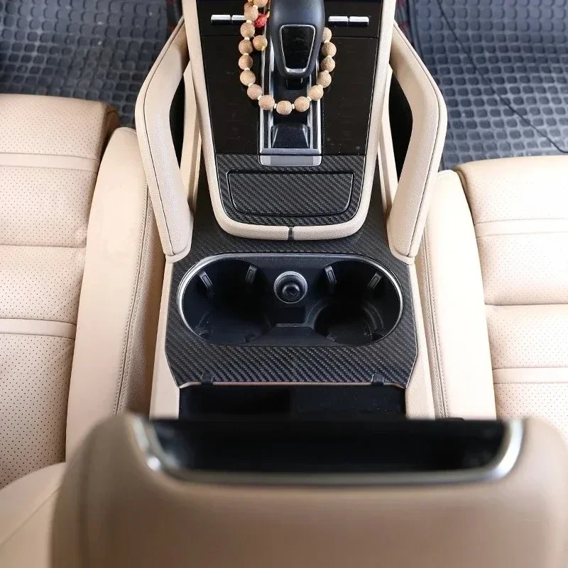 

For Porsche Cayenne Real Carbon Fiber 2018-2020 Interior The Control Water Cup Holder Cover Trim Modification Accessories