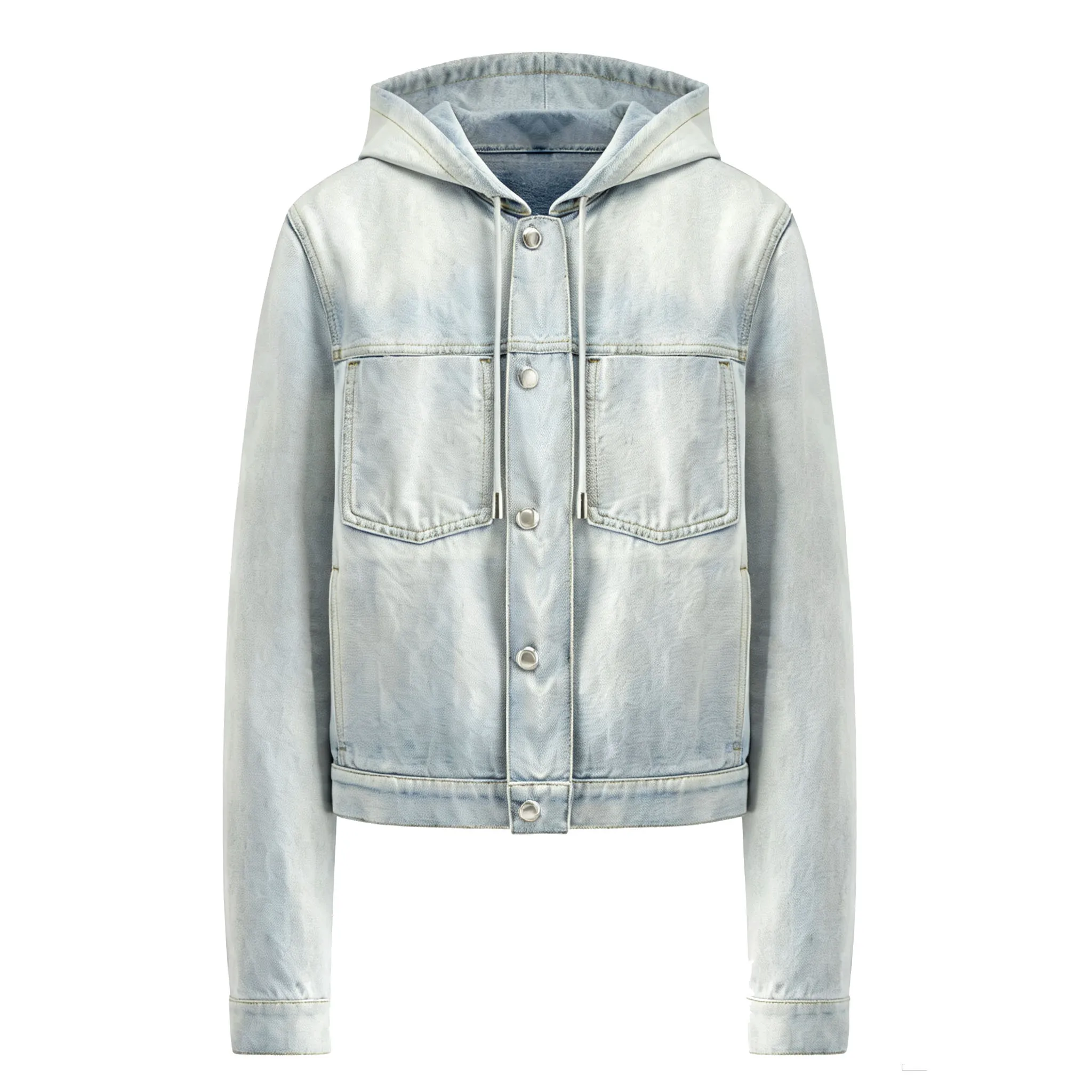 Light blue women's denim hooded jacket  #S4114