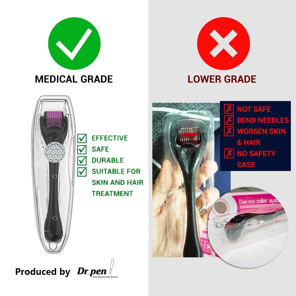 Dr.pen 540 Pin Derma Roller Microneedle Roller Massaggiatore viso Strumenti per la cura della pelle Crescita dei capelli della barba Dispositivi per microdermoabrasione