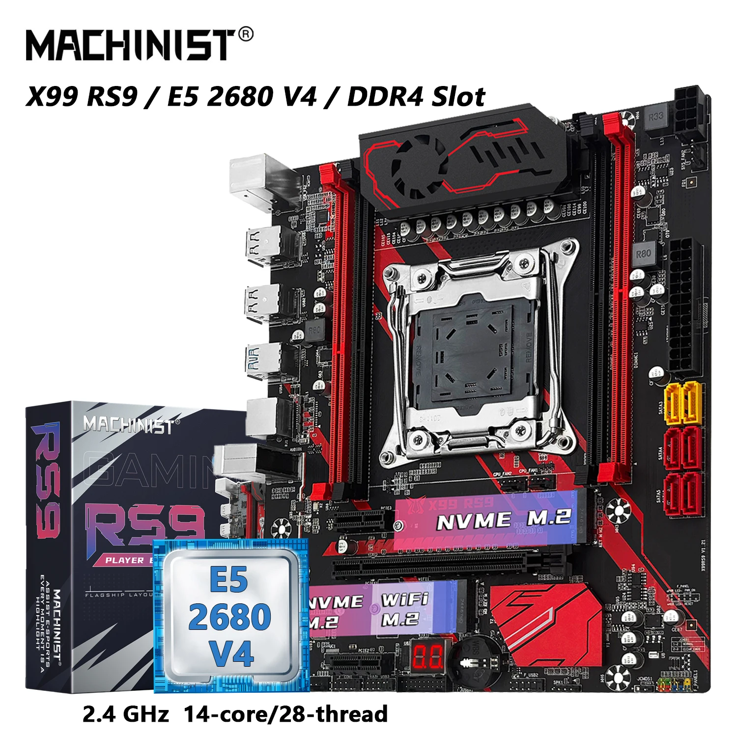 MACHINIST X99 RS9 Motherboard Intel Xeon E5 2680 V4 LGA 2011-3 CPU