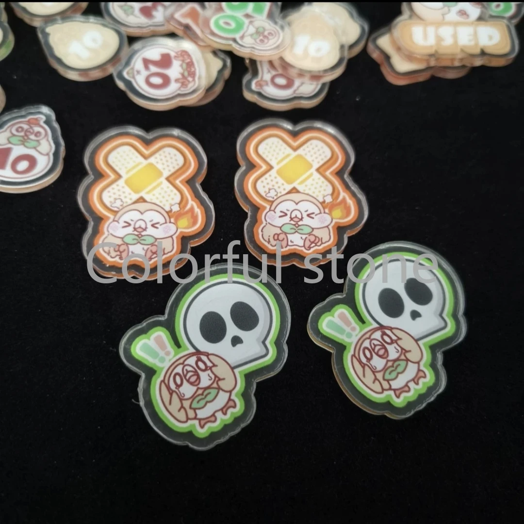 PTCG Pokemon Match puntuación contador de daños indicador de daños Rowlet tablero usado Vstar Borad juego de rol juguete de regalo acrílico