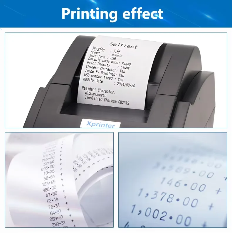 58mm Thermal Printer Mechanism in Black and White Used Stock Receipt and Bracelets Printer with 58mm