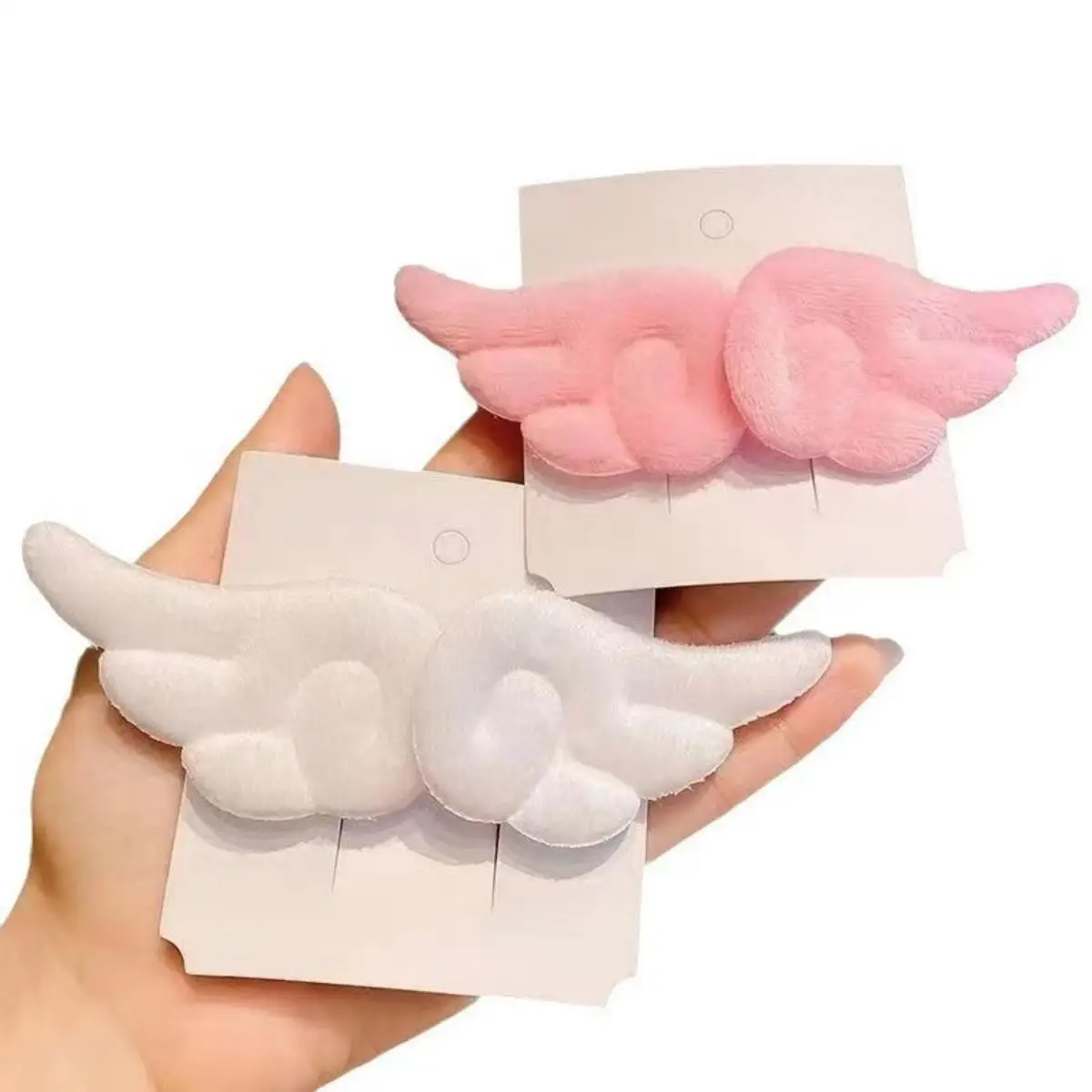 

Hot Sale Fashion2Pcs Sweet Angel Wing Plush Hair Clips Girl Bangs Cute Hairpin Simple Hairclip Ornament Fashion Hair Accessories