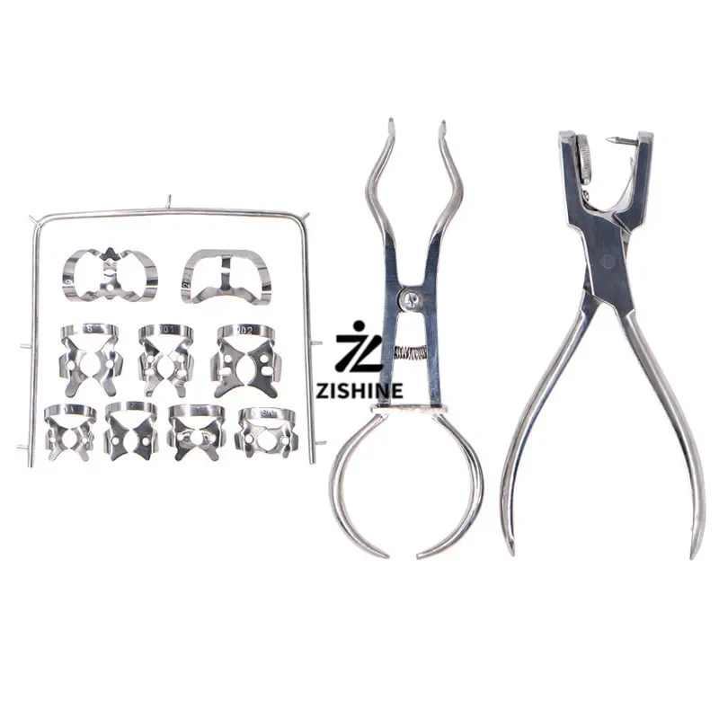 Dental Rubber Dam Punch Kit - Stainless Steel Perforator Pliers Set for Orthodontic & Endodontic Clinic Isolation Tools