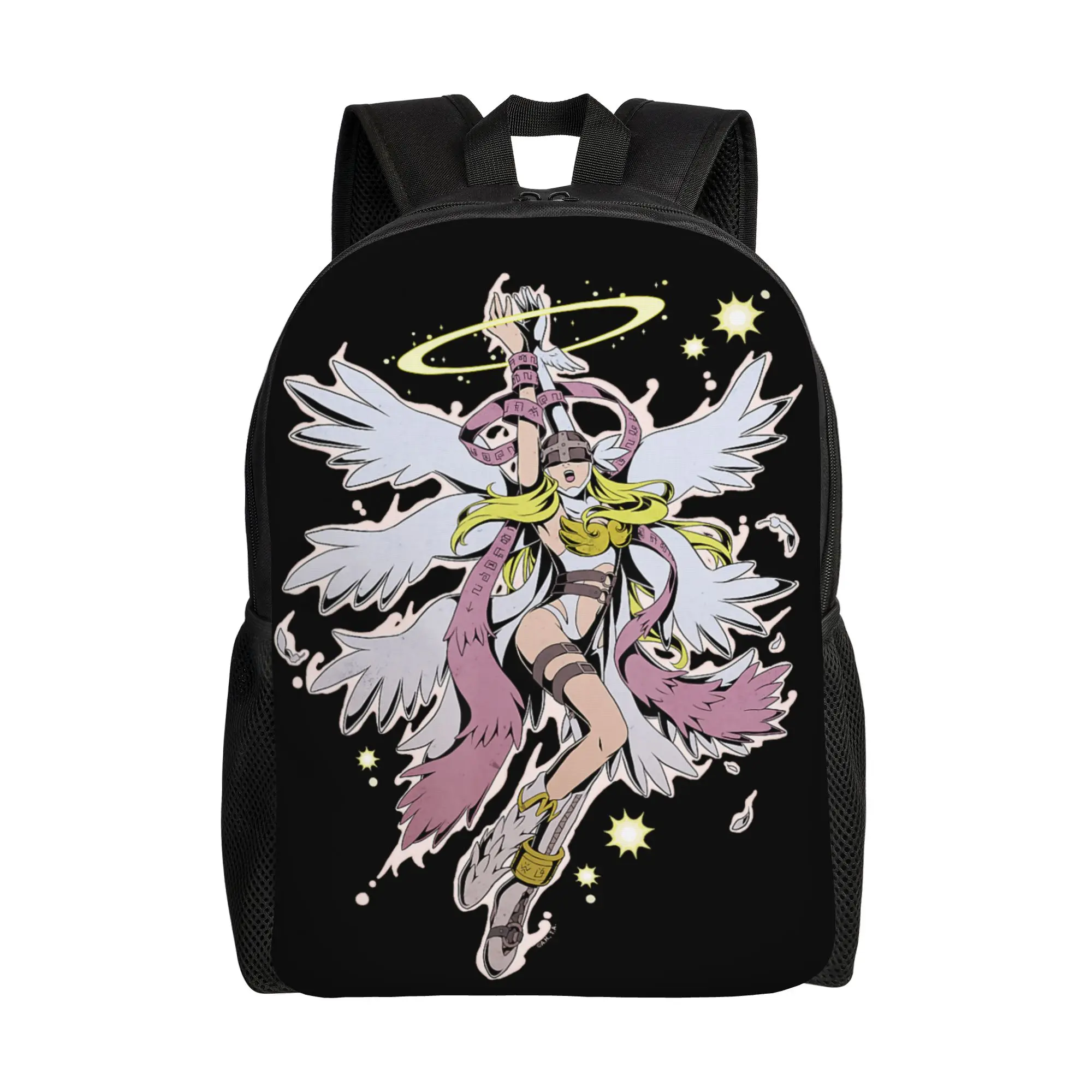Mochila Digimon Angewomon Archangel Portrait Digital Monsters, mochila tipo ita, mochila ligera para acampar, mochila retro lavable
