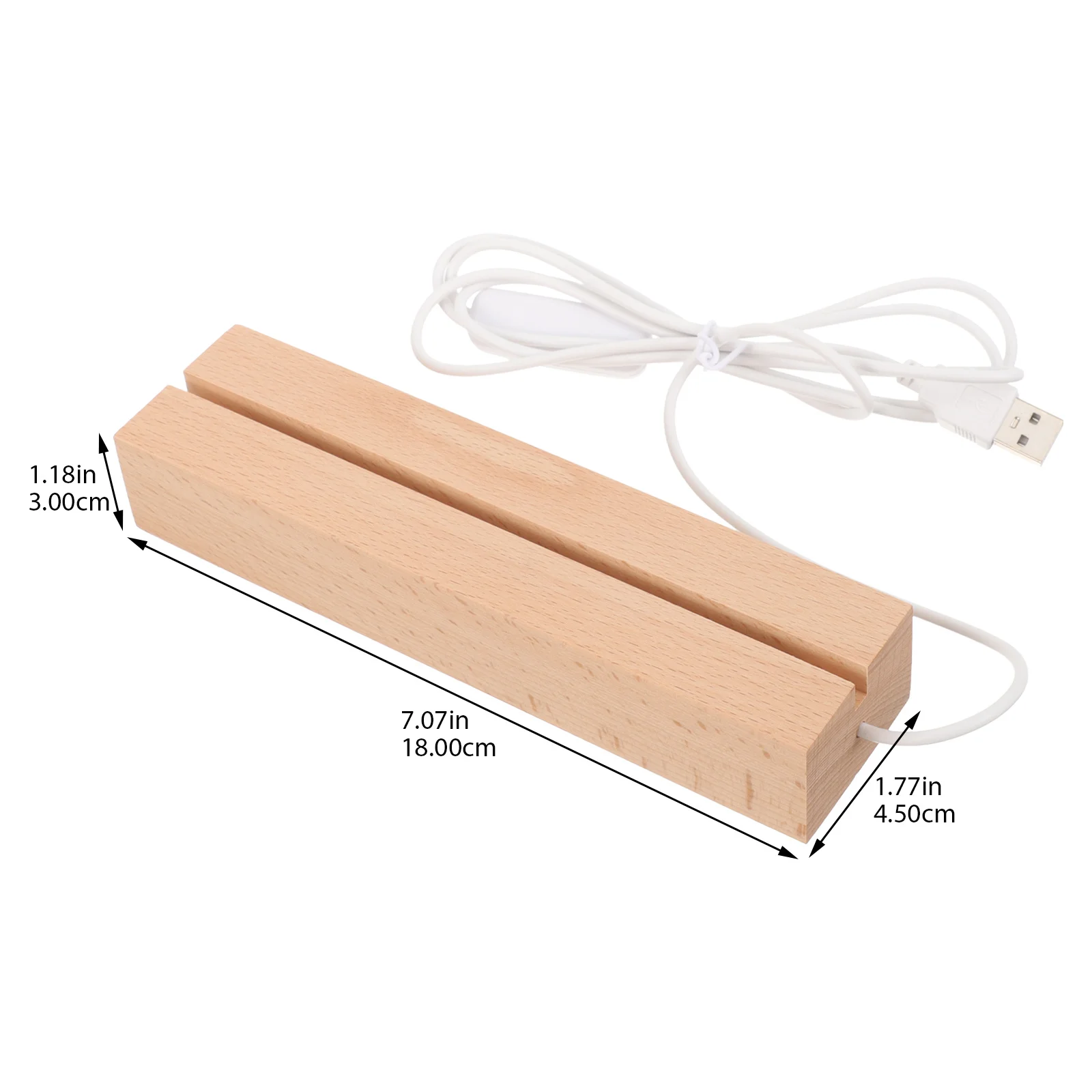 Rectangle LED Base USB Powered Display Stand for Glass Crystal Art Acrylic Night Light Base for Decorative Display