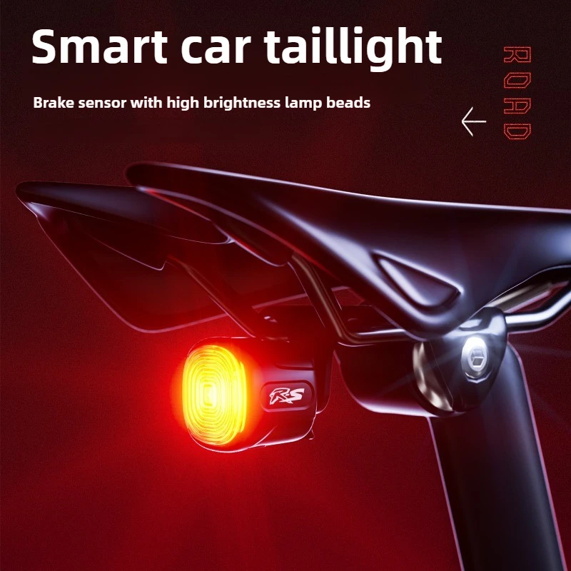 

Cycling Safety Smart Rear Light Auto Brake Sensing Bicycle Taillight IP66 Waterproof 6 Modes MTB Road Bike Flash Lamp