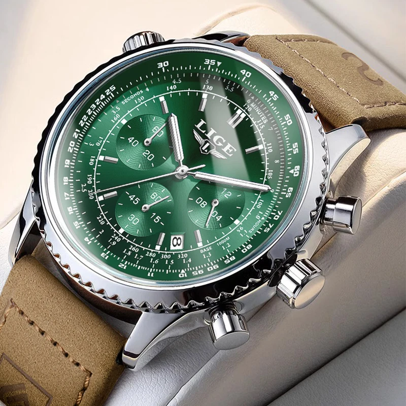 

2026 LIGE спортивные мужские наручные часы водостойкие светящиеся хронограф с датой мужские часы из нержавеющей стали роскошные модные кварцевые мужские часы