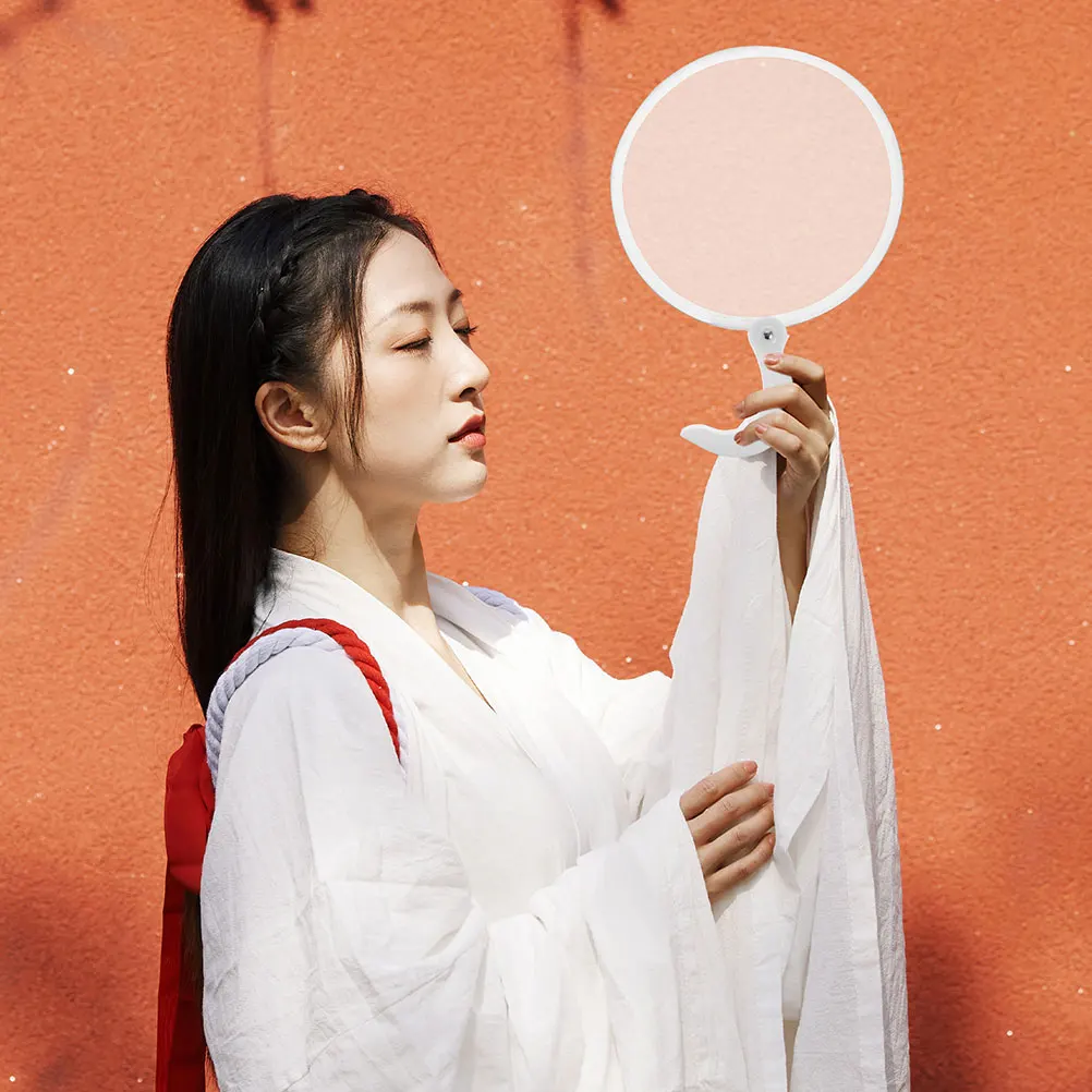 

4Pcs Classic Foldable Fan Simple Circular Handheld Fan for Room Decoration Wedding Party Dance Paddle Props Handheld Fans