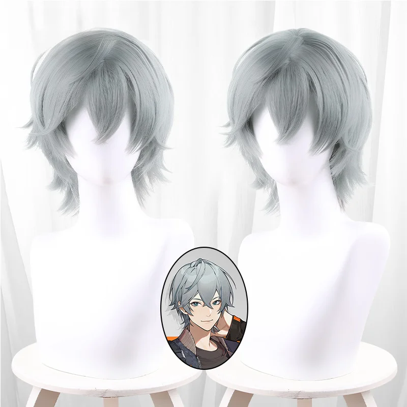 Zenless Zone Zero Wise Cosplay Wig Silver Gray Short Layered Hair Synthetic Heat Resistant Hair Comic Con Party Phaethon Cos Wig