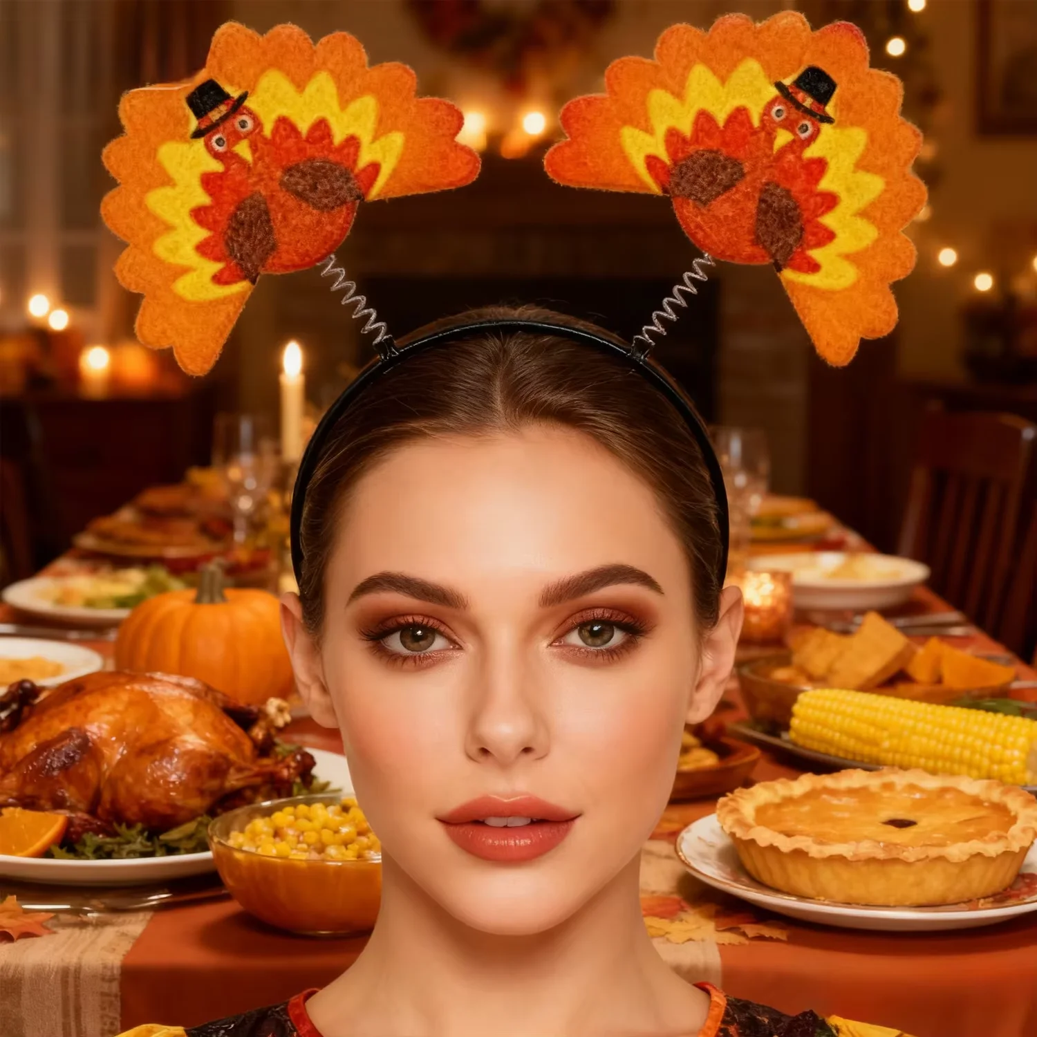 أزياء وعيد الشكر وحفلات عيد الشكر من PESENAR وعصابة رأس على الطراز التركي لعيد الشكر