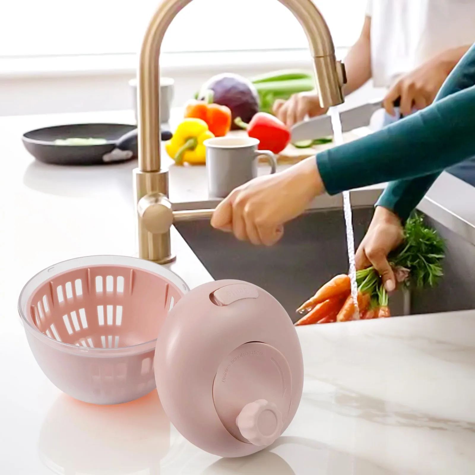 Salad Preparation Tool Food Gadget Fruit Washer 14.5*14.5*12CM Salad Spinner Convenient Operation Easy Operation
