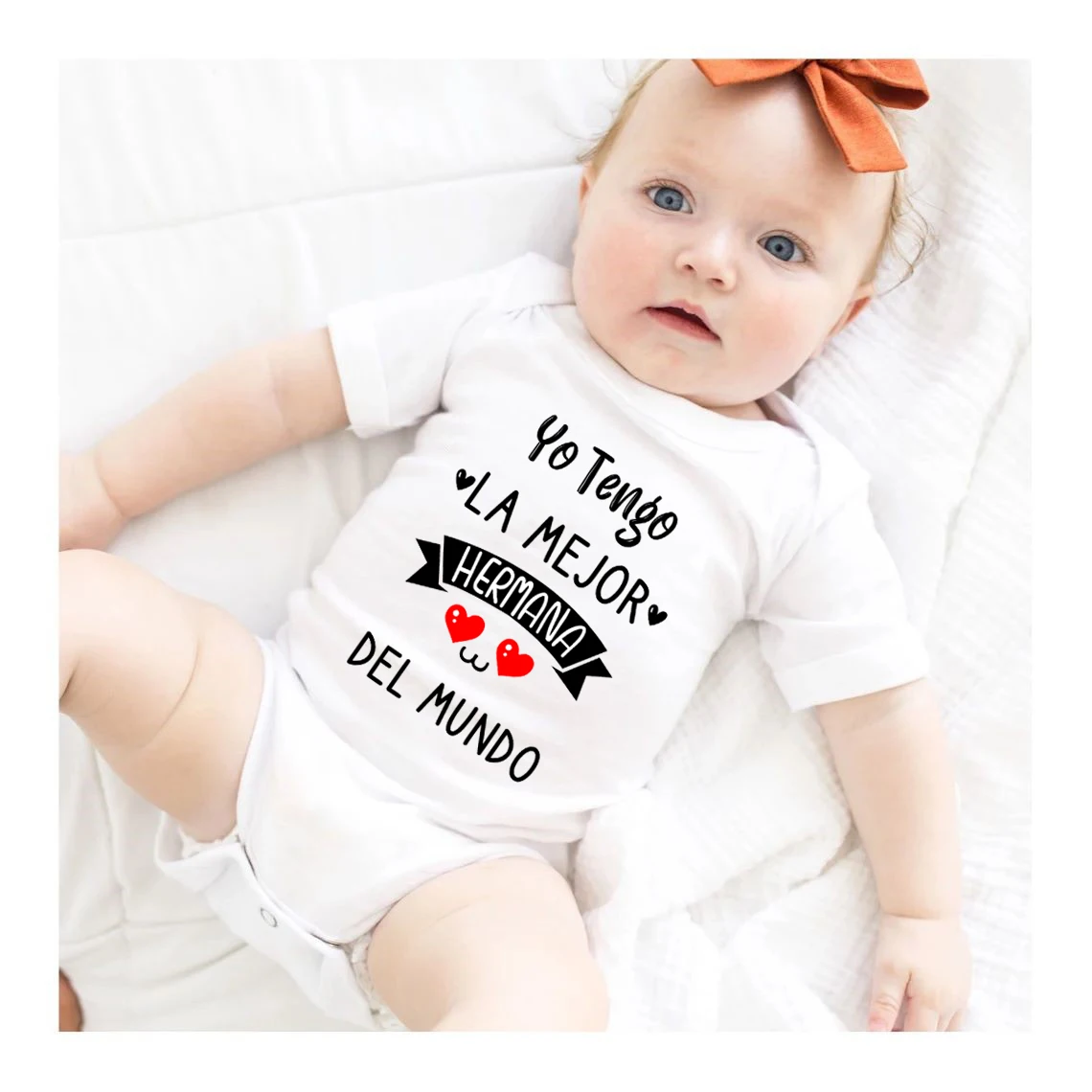 I Have The Best Sister in The World Spanish Print Infant Bodysuit Newborn Short Sleeve Jumpsuit Cute Baby Romper Toddler Clothes